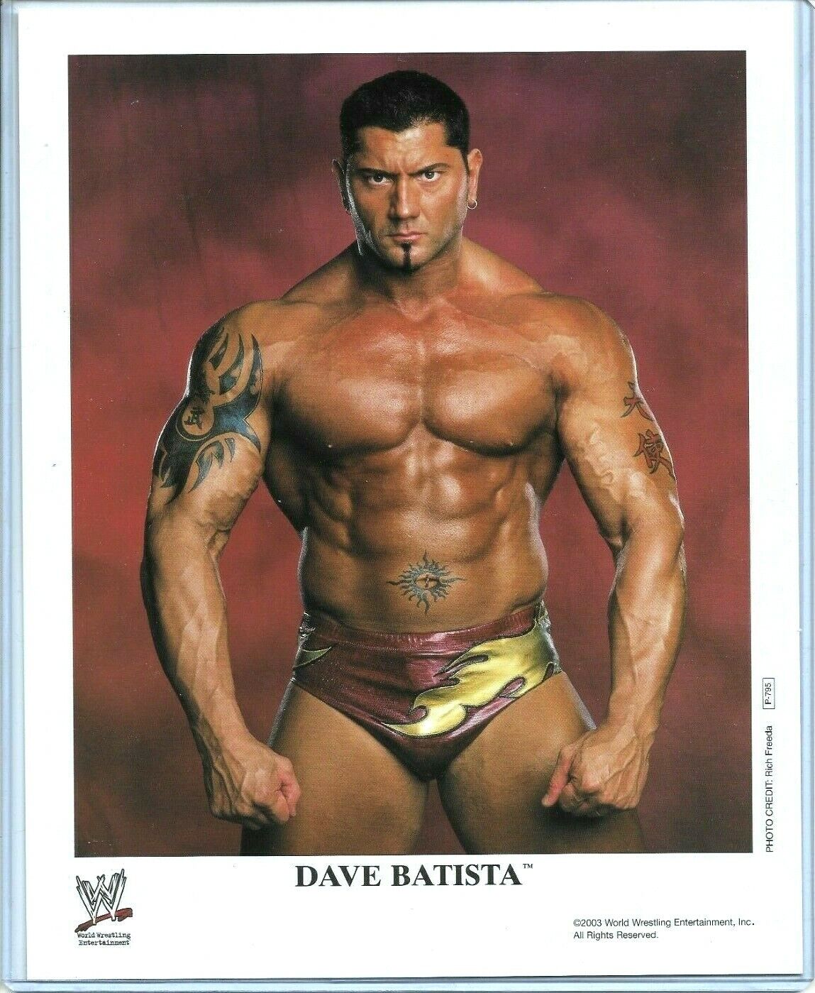 WWE BATISTA P-795 OFFICIAL LICENSED AUTHENTIC ORIGINAL 8X10 ROOKIE PROMO Photo Poster painting