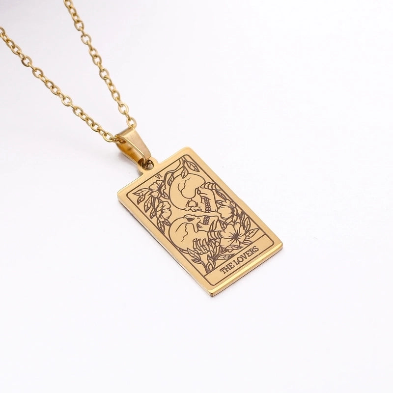 Minimalist Human Tarot 304 Stainless Steel Plating Pendant Necklace
