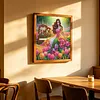 Tulip Garden Beaded Lady Special Shaped 5D DIY Partial Drill Diamond Painting Kits for Adults Beginners Home Decor Diamonds Dots Gem Art Kits Diamond Dots Paintings 11.81 X11.81inch