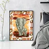 Elephants-Partial 9CT Stamped Cross Stitch Bead Embroidery 35*42cm