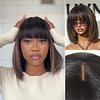 Glueless Brazilian Hightlight Brown Straight Hair BOB Wigs With Bangs
