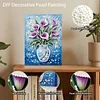 (20x30cm)DIY Flower Vase Framed Handmade Pearl Painting Art Craft Kit Living Home Decor