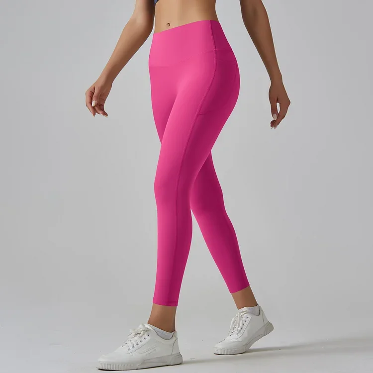 High Waisted Tummy Control Side Pocket Shaping Training Leggings