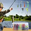 40pcs Soft Fishing Lures Kit with 10pcs Jig Head Hook Artificial Bait Soft Bait