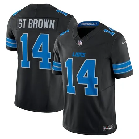 Men's Detroit Lions #14 Amon-Ra St. Brown  Black 2nd Alternate Vapor F.U.S.E. Limited Jersey