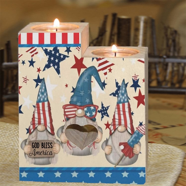 USA American Flag Candle Holder，Patriotic Candle Holder， Independence Day