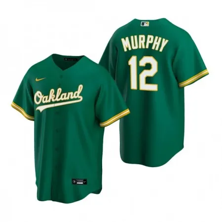 Men's Oakland Athletics #12 Sean Murphy Green Cool Base Stitched Jersey O5PF