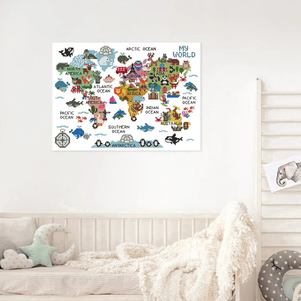 14CT Counted Cross Stitch - Animal Worl(Canvas|40*53CM)