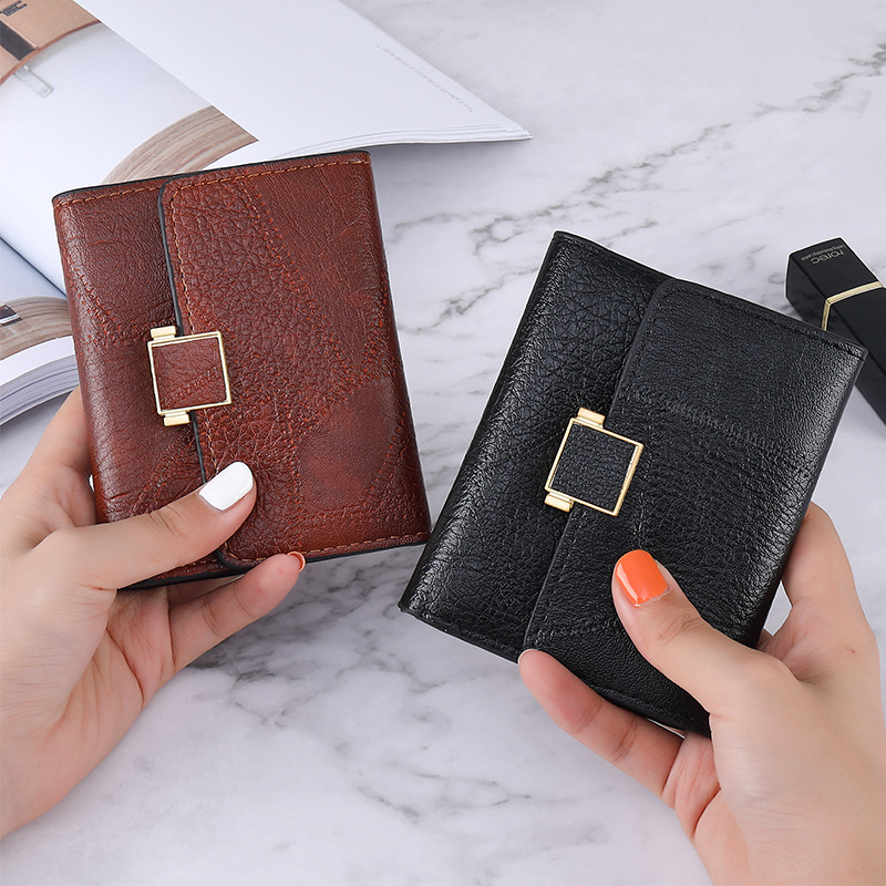 Retro Student Solid Color Simple Multi-card Wallet Coin Purse