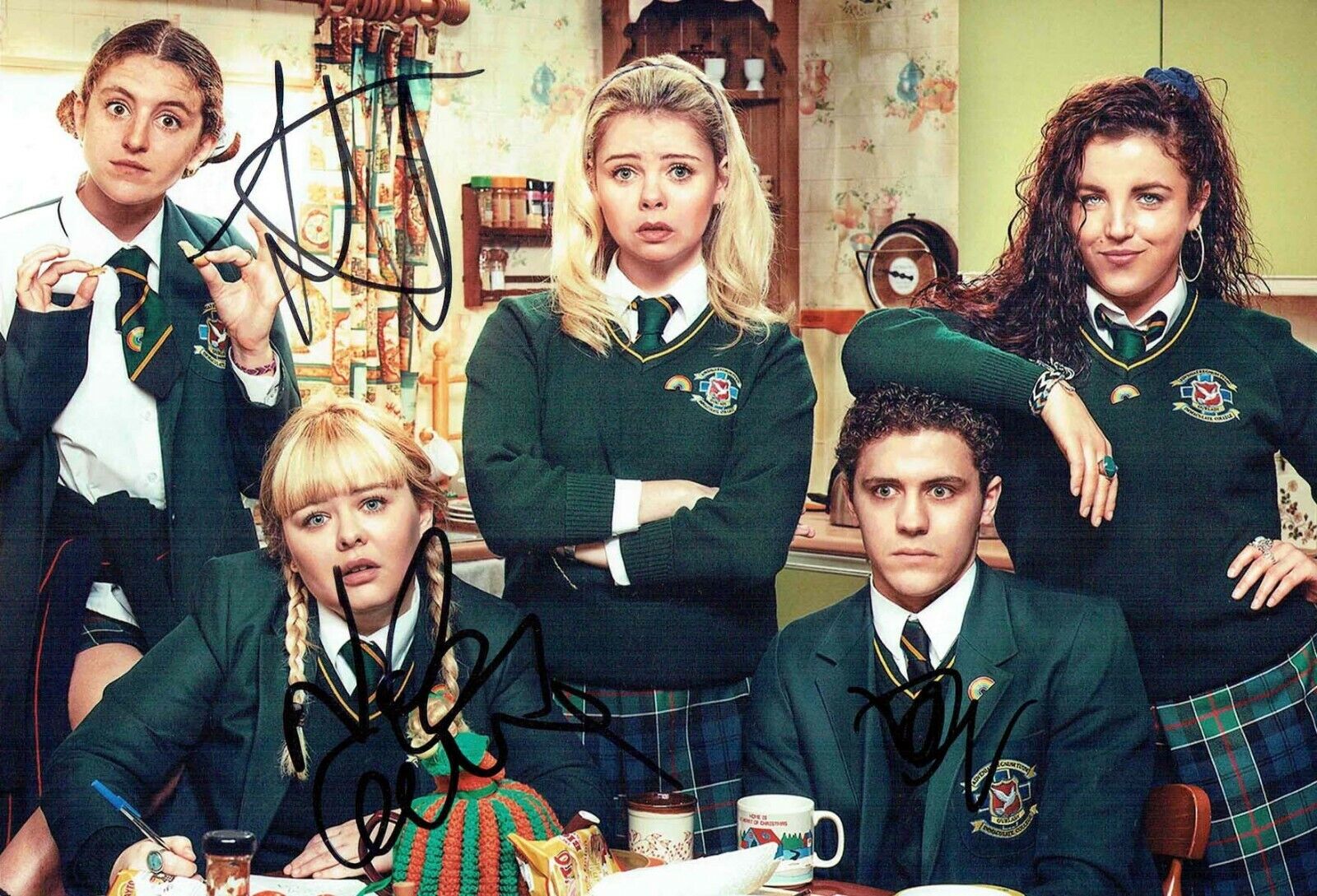 Derry Girls Cast SIGNED Autograph 12x8 Photo Poster painting 2 AFTAL COA TV Sitcom