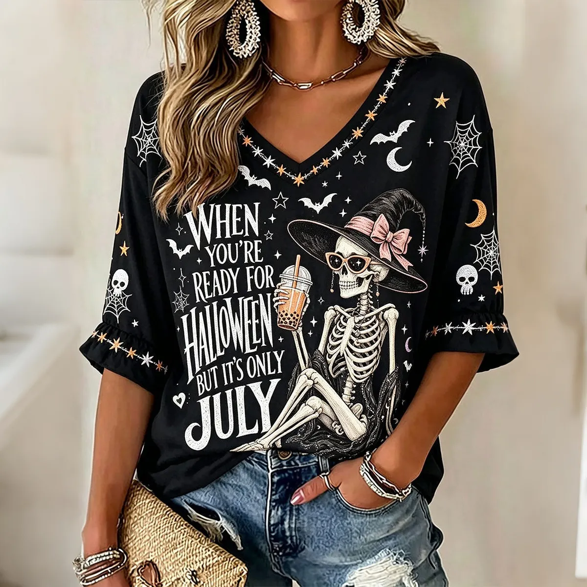 When You're Ready For Halloween But It's Only July Halloween T-shirt artswardrobe