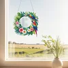 (US Local)2D Flat DIY Sunflower Parrot Hanging Mirror Diamond Art Kits Wall Door Decoratio
