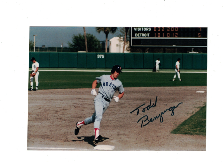 Todd Benzinger Boston Red Sox Signed 3 1/2 x 5 Personal Photo Poster painting W/Our COA READ