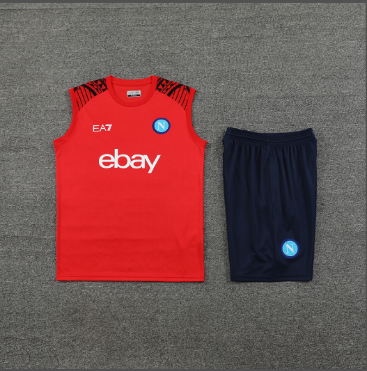 23/24 Naples Napoli Training Kit Vest Red Football Shirt Thai Quality