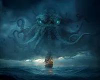 Giant Kraken Rising from the Ocean - Diamond Painting