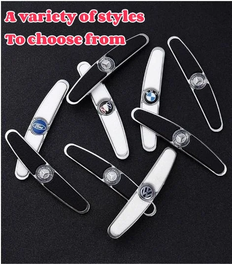 Car door anti-collision strip metal car logo protective decorative strip