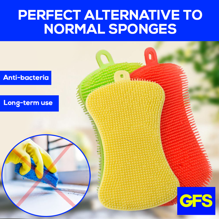Antibacterial Cleaning Sponge (Set of 3 – Random color)