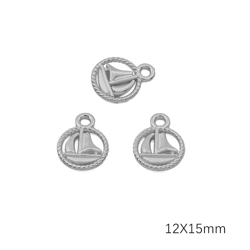 20 PCS/Package 304 Stainless Steel Solid Color Jewelry Accessories Pendant