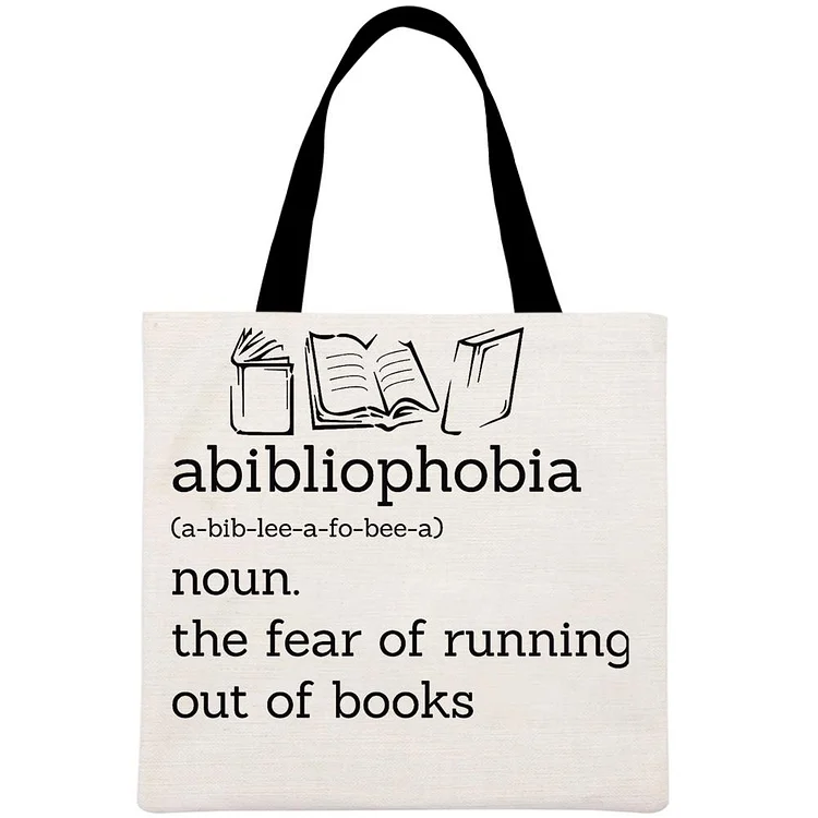 Abibliophobia,fear of running out of books Printed Linen Bag