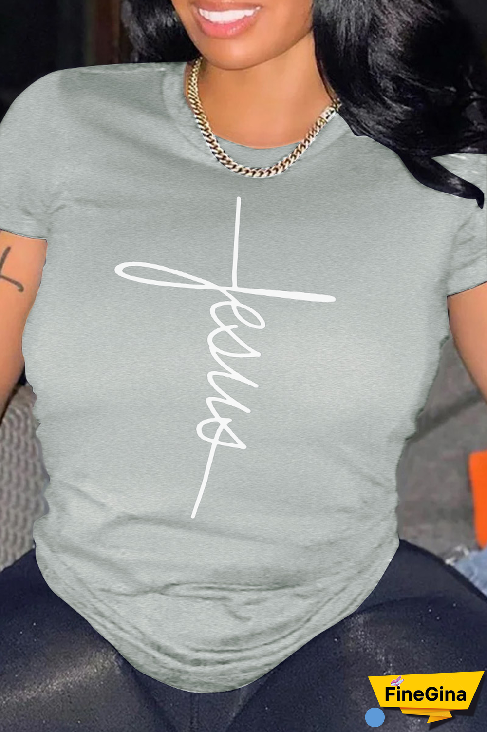 Black Casual Street Print Patchwork O Neck T-Shirts