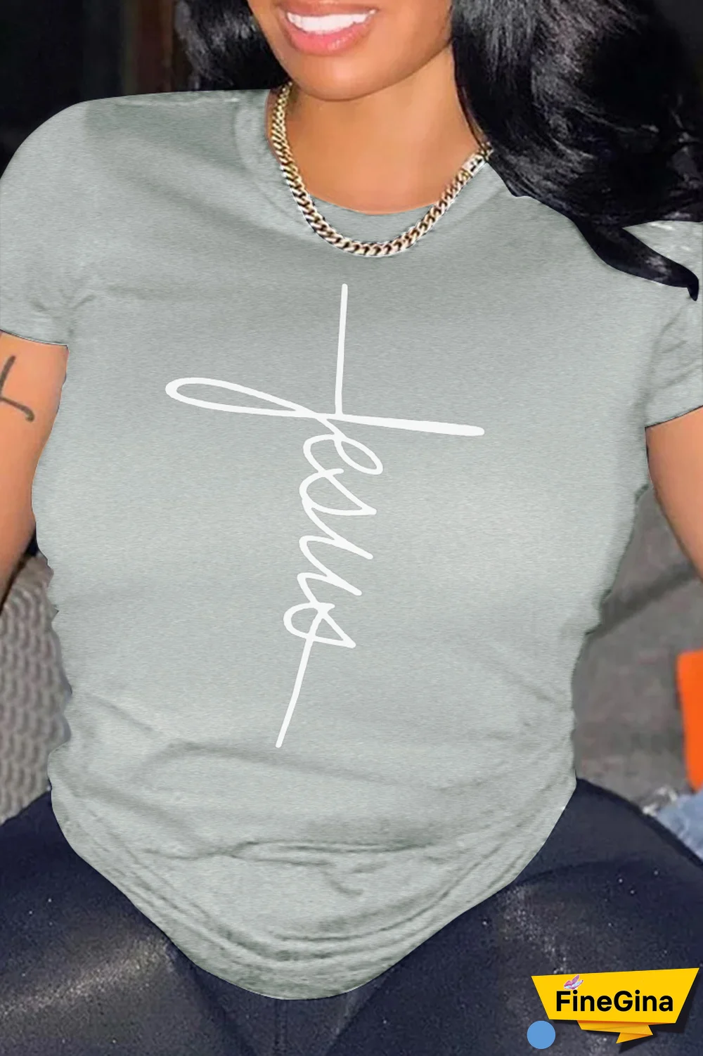 Black Casual Street Print Patchwork O Neck T-Shirts