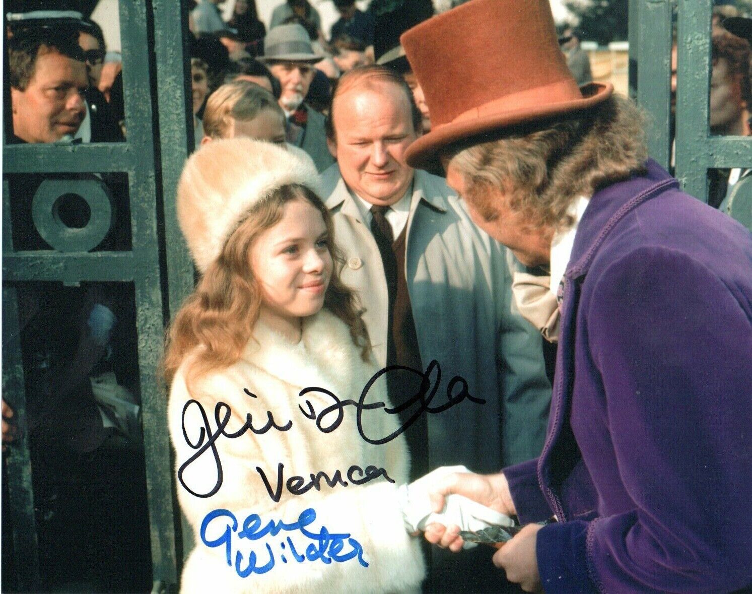 Gene Wilder Julie Dawn Cole Signed 10 by 8 inches Genuine Signature Photo Poster painting