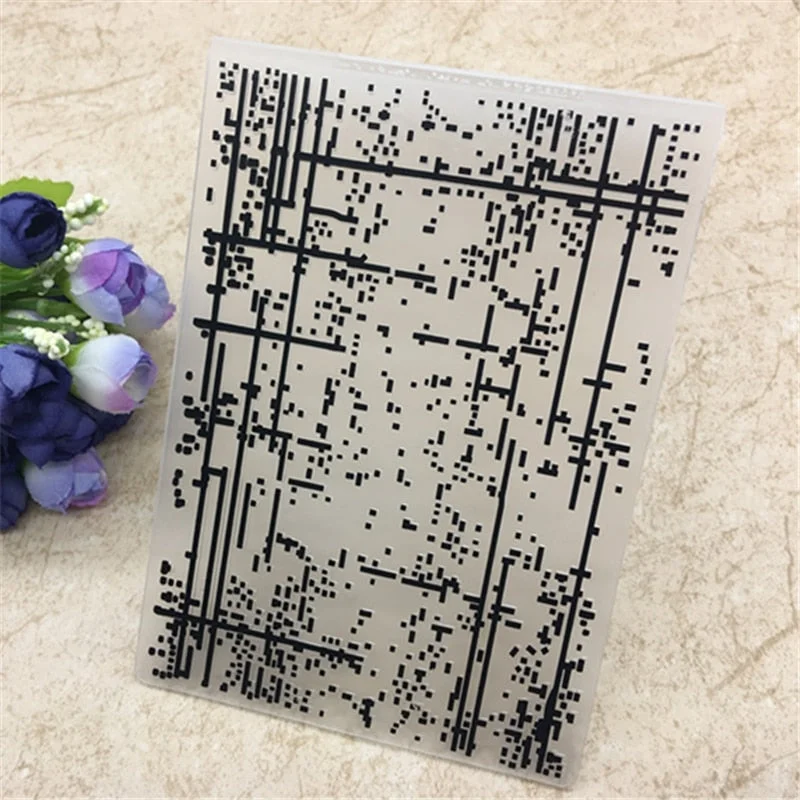 PLASTIC EMBOSSING FOLDER dots line rain abstract code DIY scrapbook album card packing decoration cutting dies paper craft