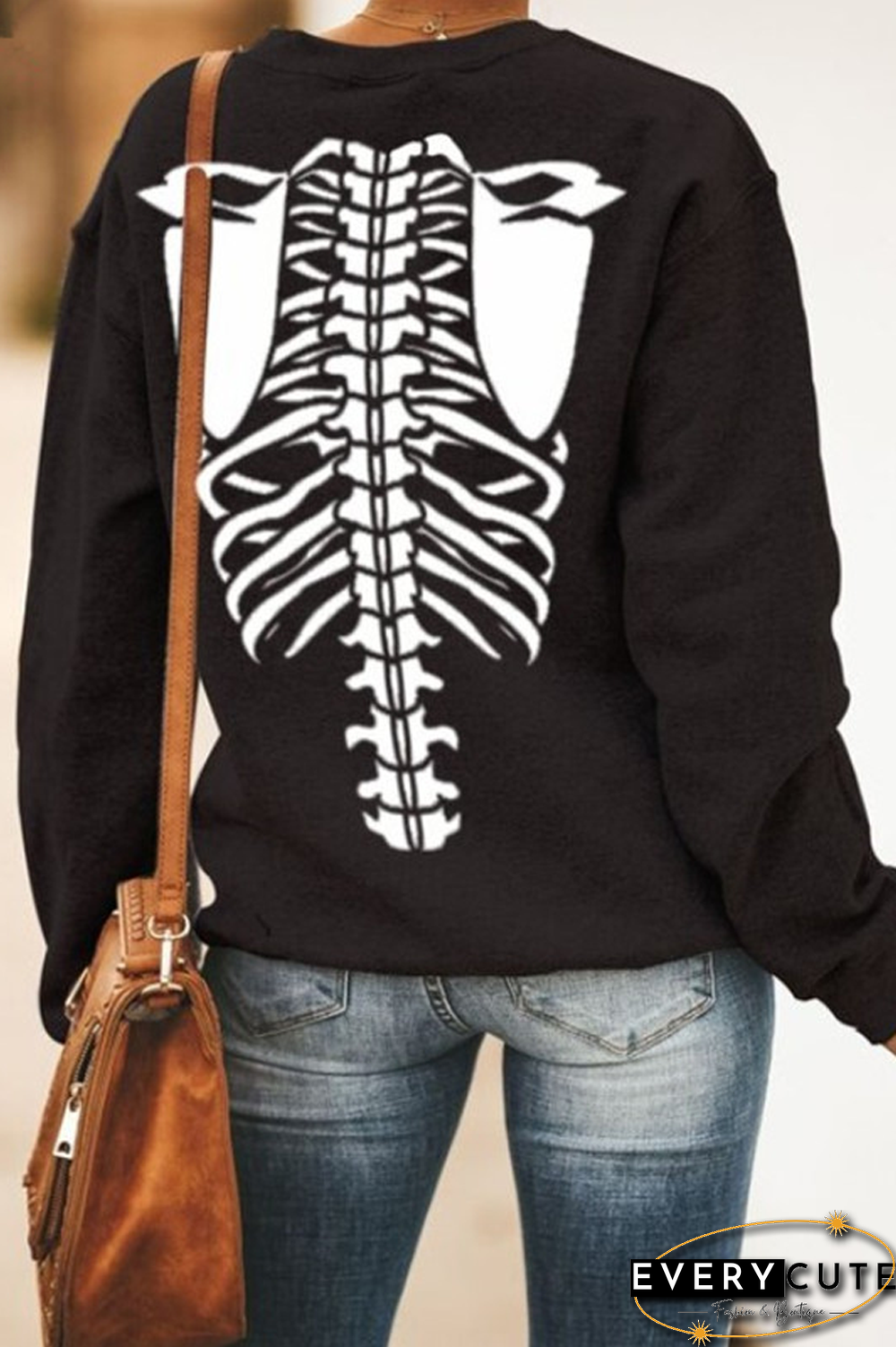 Halloween Skeleton Skull Print Sweatshirt