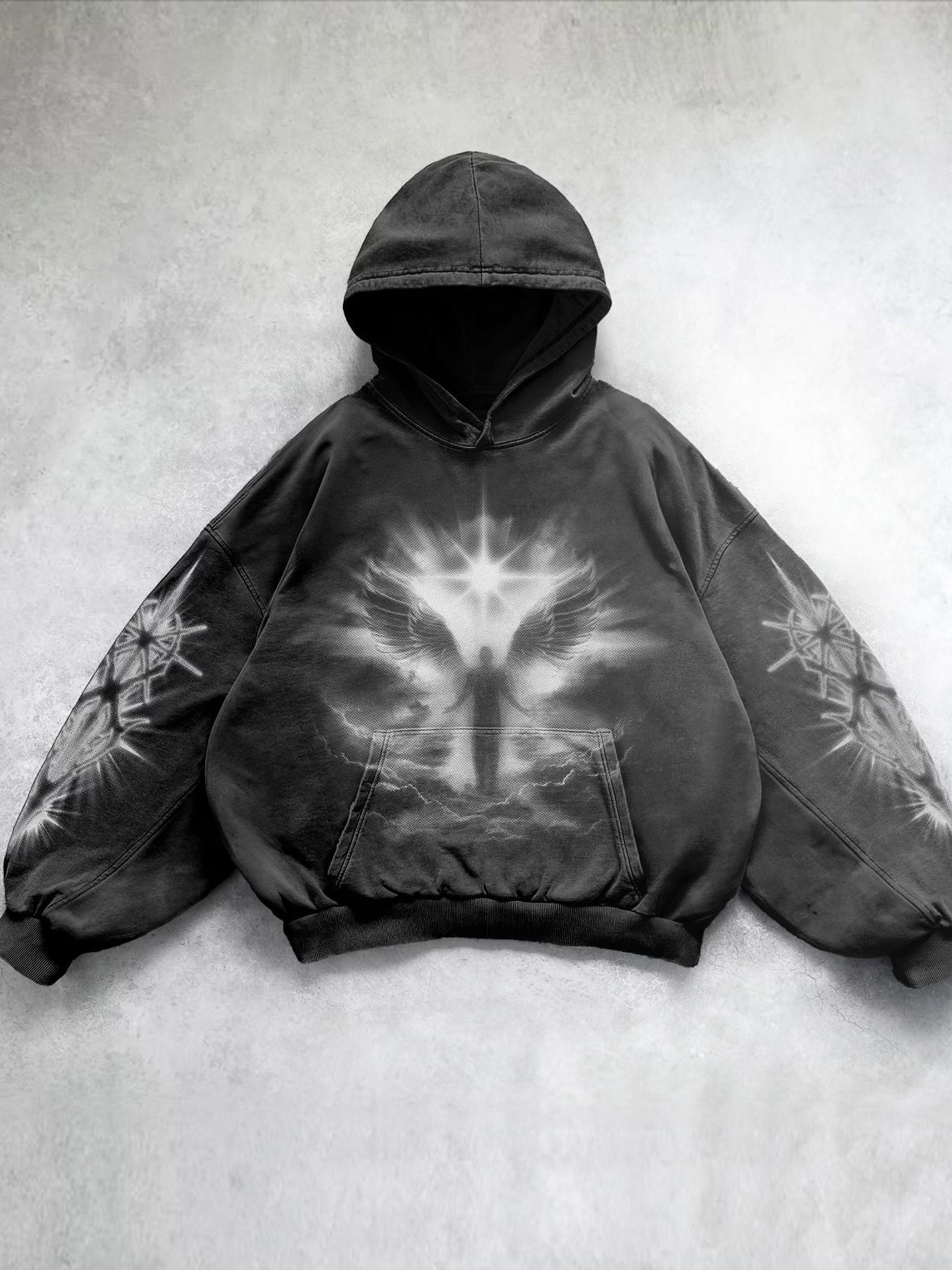 Art Vintage Angel Print Hoodie