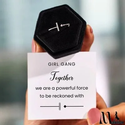 MidiSono - T Shape Inlaid Zircon 925 Sterling Silver Open Ring