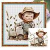 Cowboy Kid - 11CT Stamped Cross Stitch 40*40cm/15.75*15.75in