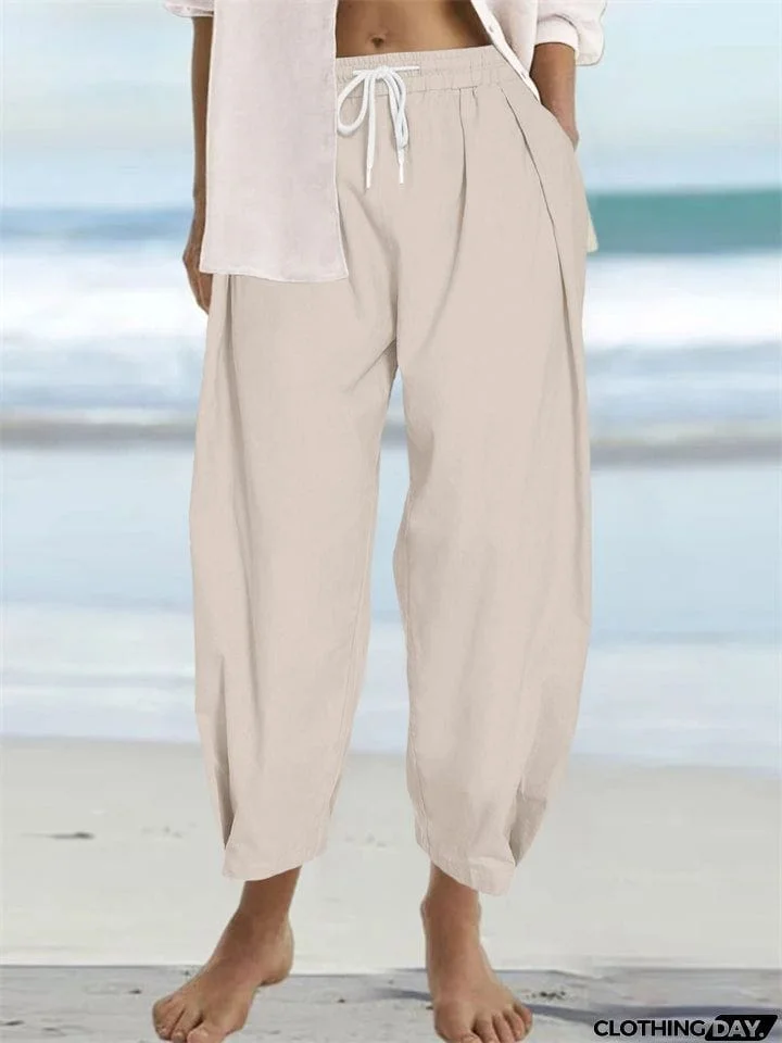 Ladies Casual Plus Size Loose-fitting Beach Pants