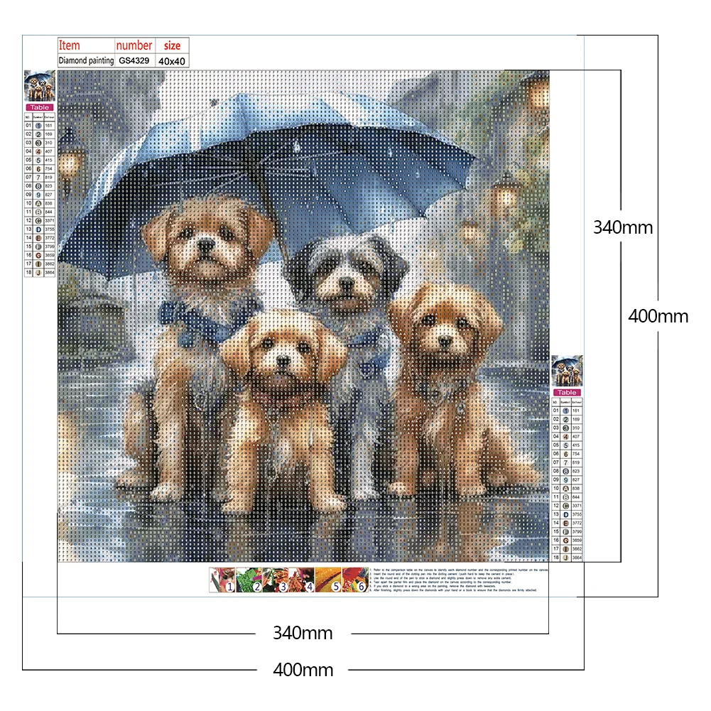 Diamond Painting - Full Round Drill - Dogs(Canvas|40*40cm)