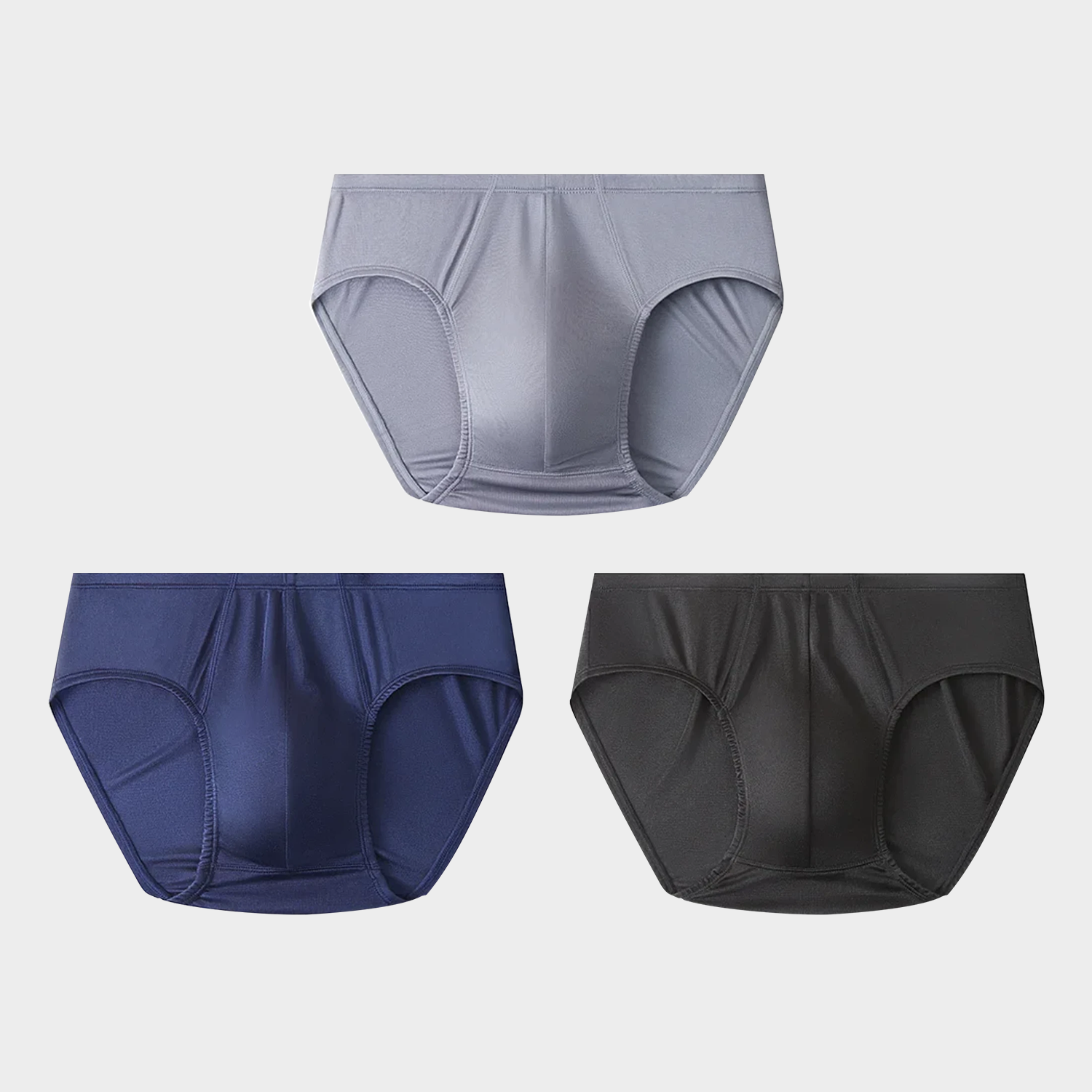 Men's 100% Silk Briefs Underwear Elasticated Mid Waist 3-Pack REAL SILK LIFE