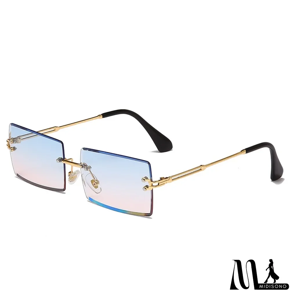 MidiSono - Women Rimless Metal Square Sunglasses