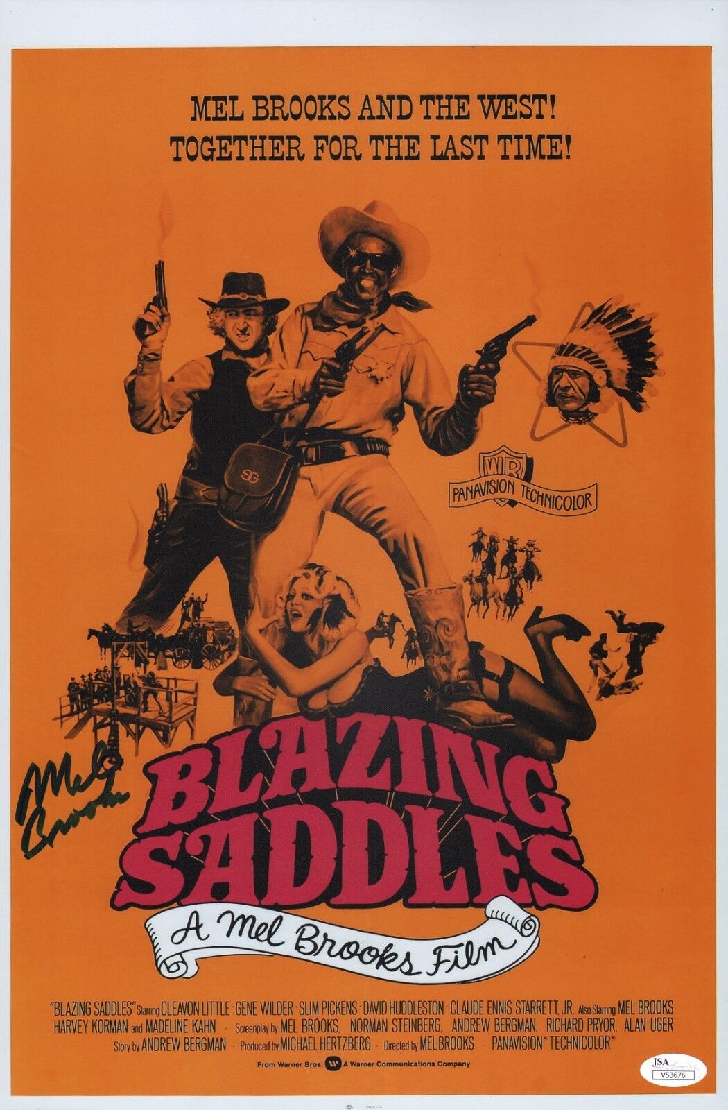 MEL BROOKS Authentic Hand-Signed BLAZING SADDLES