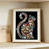 Framed Pearl Diamond Painting - Special Shaped - Jewelry Cat Silhouette (17x22cm)