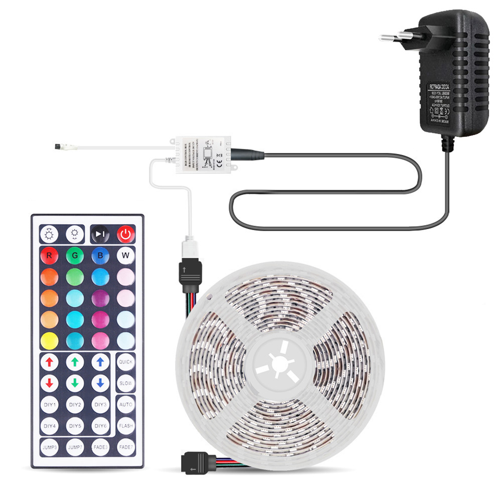 

SMD 3528 LED Strip Light RGB Flexible Tape Lamp w/ 44 Keys Remote Control, 10m eu plug, 501 Original