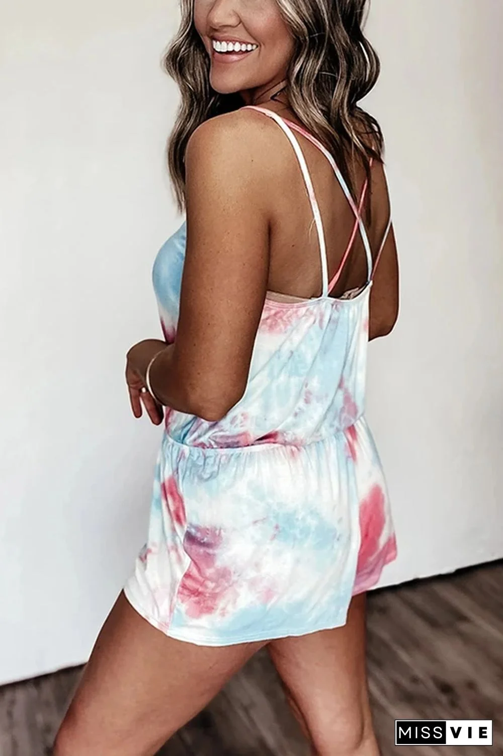Tie Dye Strappy Romper