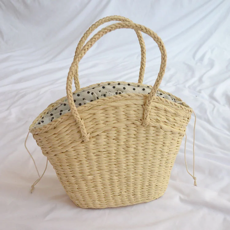 Summer bucket woven bag