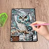 (US Local)5D DIY Owl Diamond Art Painting Notebook Kit Crystal Notepad Sketchbook Gifts