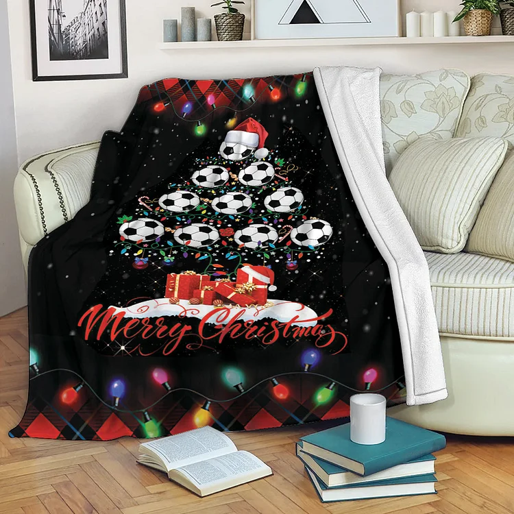 Personalized Christmas Soccer Blanket|BKKid226[personalized name blankets][custom name blankets]
