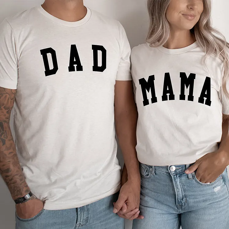 Personalized Mom Dad Matching T-shirt, Mommy and Dad and Me Family Matching T-shirt