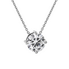 14K White Gold 1ct Round Lab Diamond 4 Claw Prongs Basket Setting Pendant Necklace