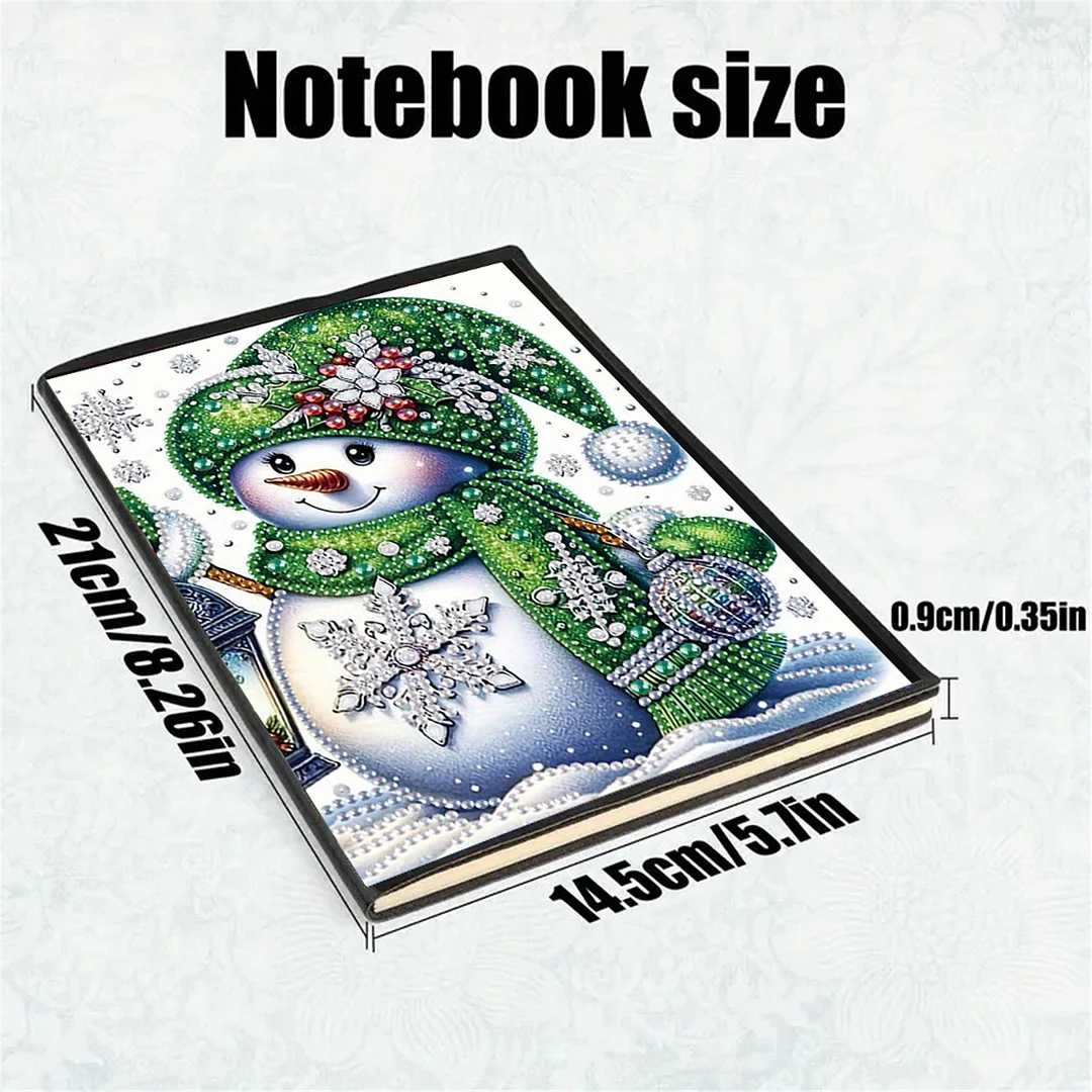 2pcs Snow Season Partial DIY 50 Pages A5 Diamond Painting Notebook for Study
