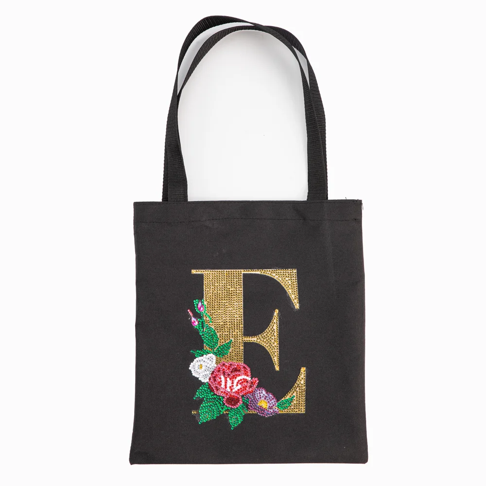 DIY Diamonds Painting Handbag Linen Shopping Bag Portable Fashion for Work