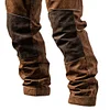 Men's Vintage Brown Suede Contrast Work Pants With Reinforced Knees by Inlyline