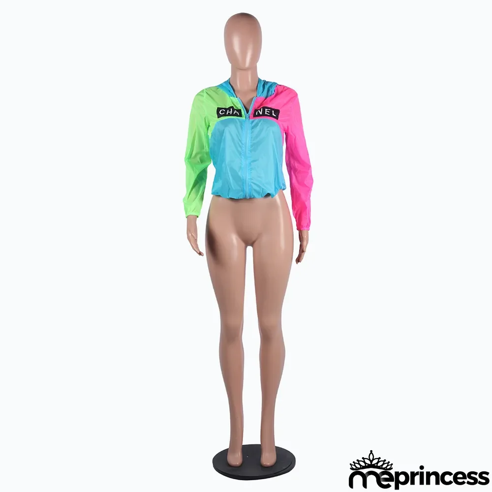 Women's fashion multi-color bright sun protection clothing Jacket