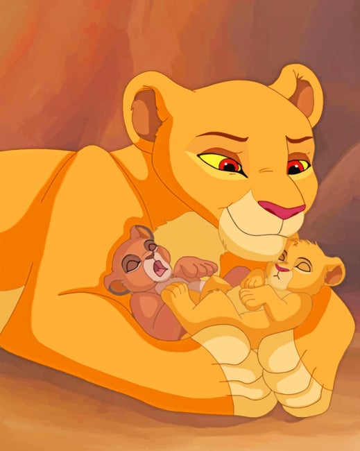 

Lion King Cubs – Paint By Numbers - 40*50CM, 501 Original
