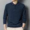 Long-sleeved casual lapel all-match thin POLO sweater